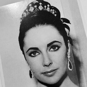 Vintage Press Photo of Elizabeth Taylor Wearing Tiara from V.I.P's Movie, 1963